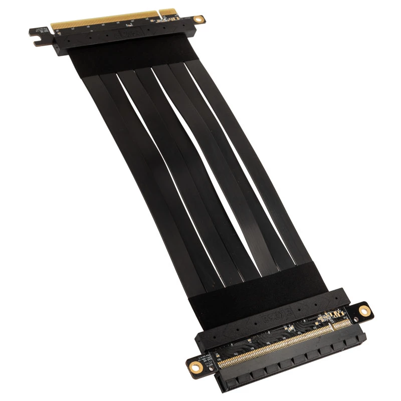 Akasa Riser Black X2 Mark IV Premium PCIe 4.0 x16 riser-kaapeli, 20 cm, AK-CBPE03-20B