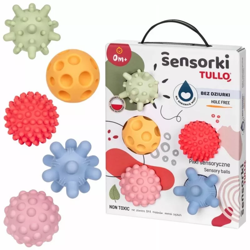 TULLO sensoriset pallot ilman reikiä pastelli, 5 kpl