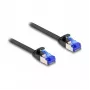 Verkkokaapeli DeLOCK RJ45 litteä patch-kaapeli pistoke-pistoke Cat.6A 0,25 m musta