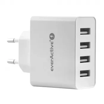 everActive puhelinlaturi SC400 4x USB-liitännällä, 5A kokonaislähtö, valkoinen