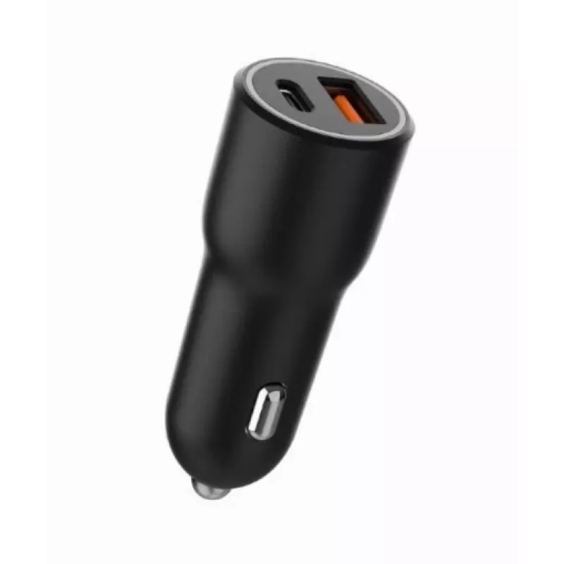 Autolaturi mobiililaitteille Gembird TA-UC-AC2PDQC38-CAR-01, USB-C, 38 W, 12–24 V, musta