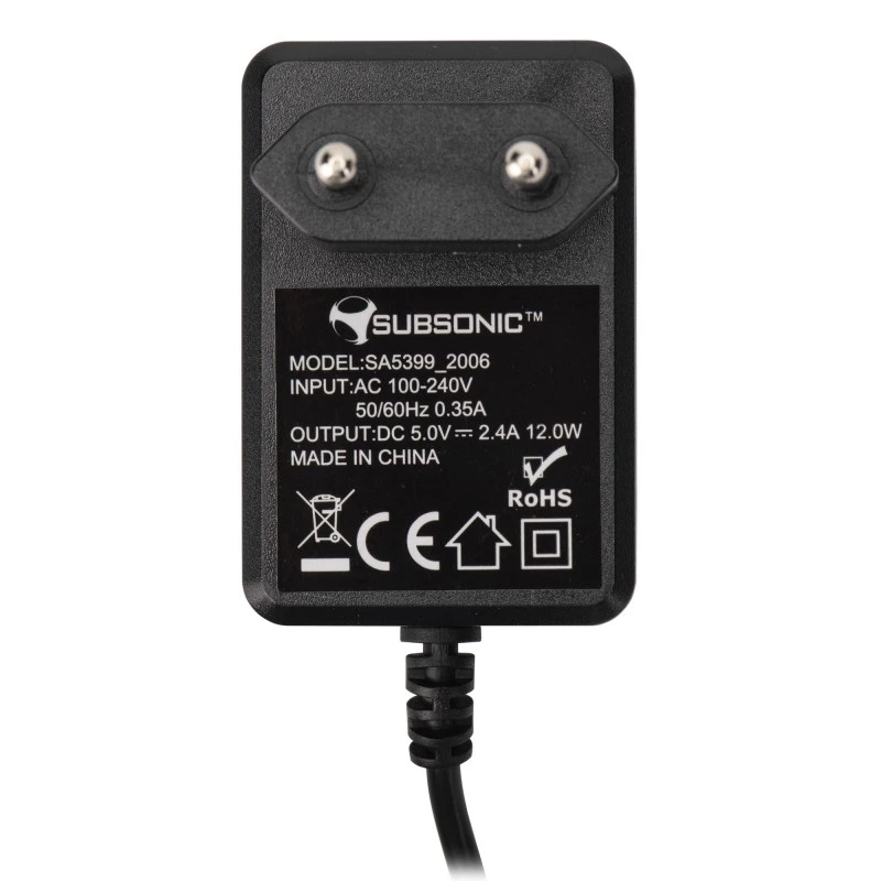 Seinälaturi SUBSONIC SA5399 15W kompakti muotoilu Switch-laitteille
