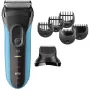Sähköparranajokone BRAUN Series 3 3010 BT — johdoton kalvorasvari, musta/sininen