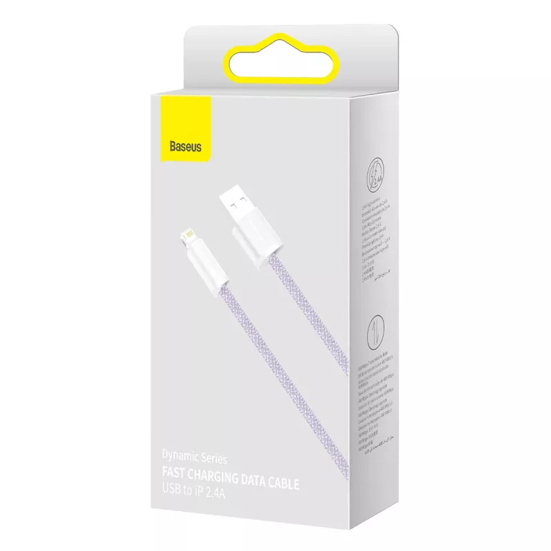 Baseus Dynamic kaapeli USB–Lightning, 2,4 A, 2 m (violetti)