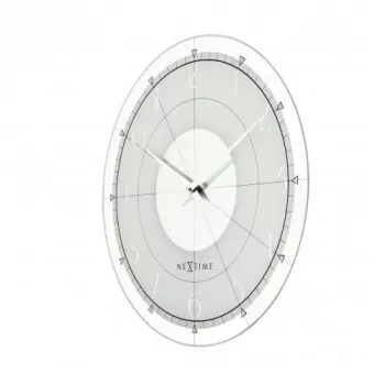 NeXtime kello 8125 Fancy Round, Ø43 cm, seinäkello, valkoinen/hopea