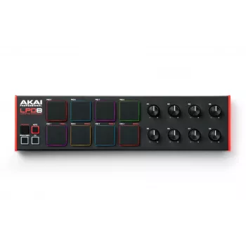 Akai LPD8 MKII MIDI-kosketinsoitin 8 kosketinta USB musta, punainen