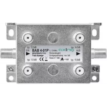 axing BAB 4-01P - kaapelisplitteri - 5 - 1218 MHz - harmaa - A - F - 93 mm