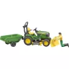 Bruder bworld John Deere ajettava ruohonleikkuri, leluajoneuvo
