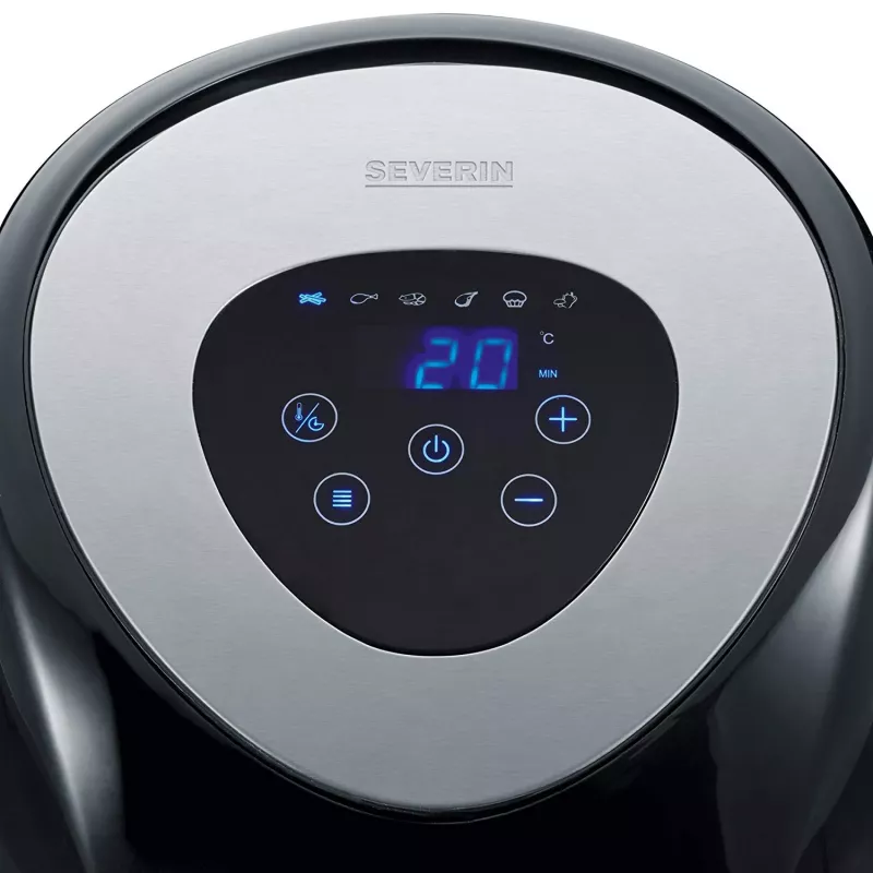 Severin 2430 Single 3,2 l erillinen 1 500 W kiertoilmakypsennin musta, ruostumaton teräs