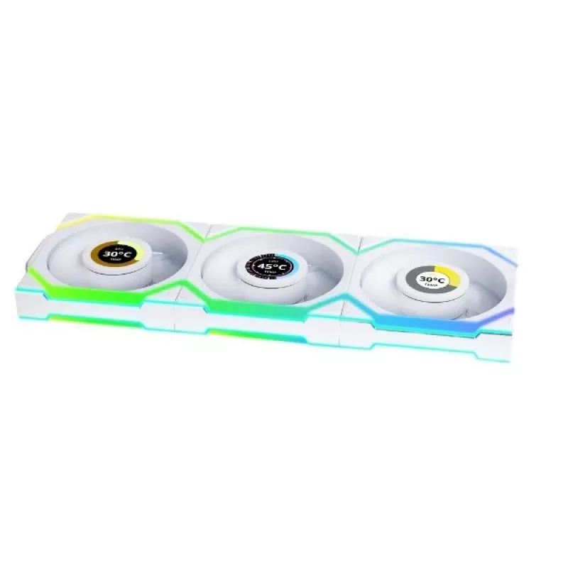 Tuuletin Lian Li UNI FAN SL Wireless LCD 120 12 cm valkoinen 3 kpl