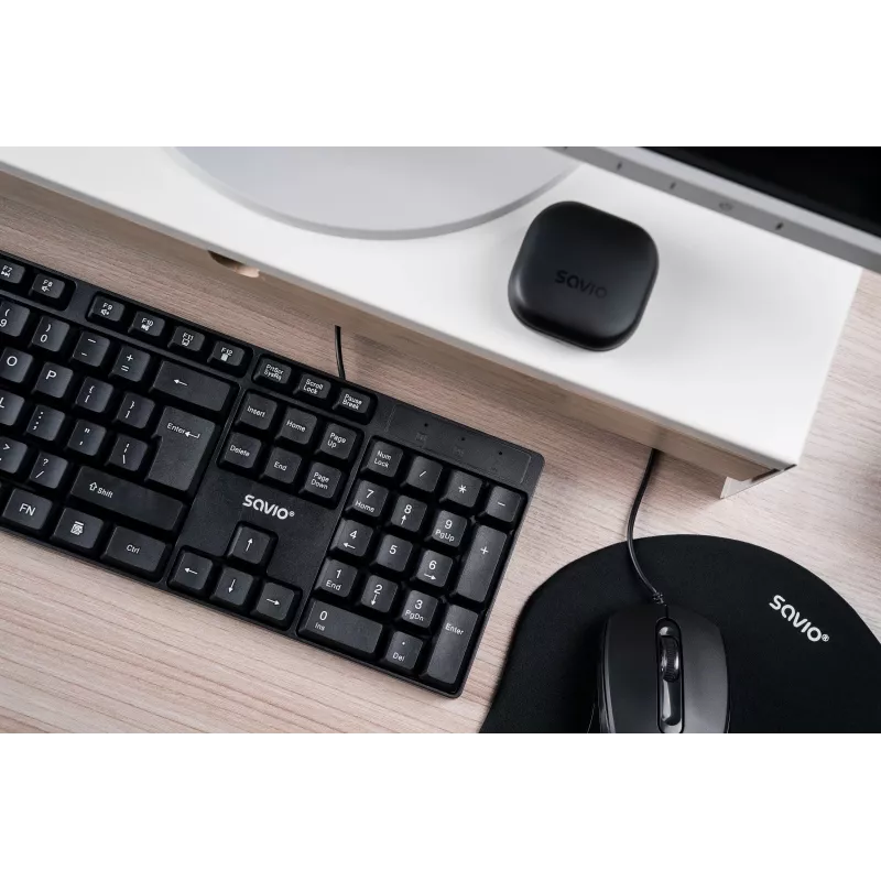 Savio KB-01 näppäimistö Home/Office USB QWERTY US Englanti musta