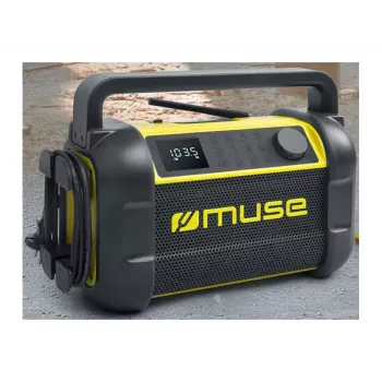 Kannettava radio Muse M-928 BTY digitaalisella virittimellä FM, 20W, USB-C, musta/keltainen