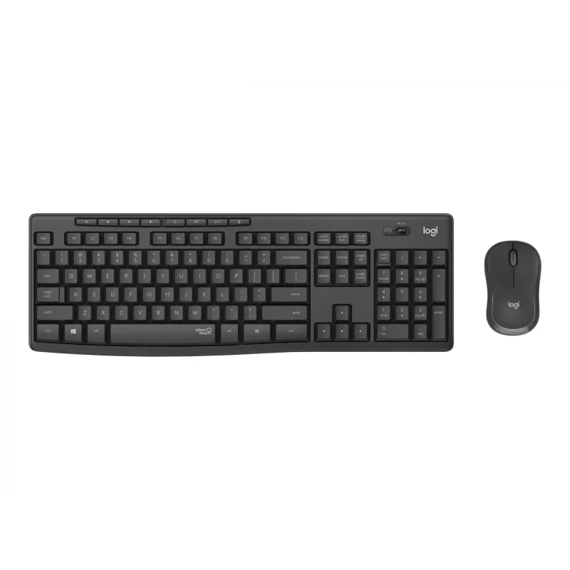 Logitech MK295 Silent – näppäimistö-hiiri-sarja – langaton – 2,4 GHz – grafiitti – unkarilainen asettelu