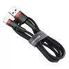 USB-A - Lightning -kaapeli Baseus Cafule 2.4A QC 3.0, 1 m — musta/punainen