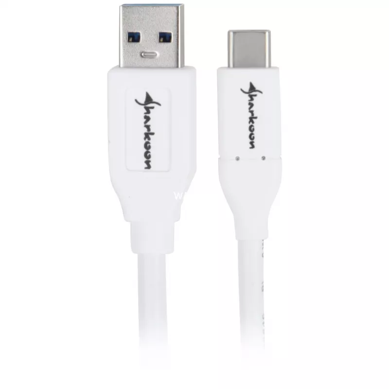 USB 3.2 Gen 2 kaapeli, USB-A uros > USB-C uros (valkoinen, 1 metri)