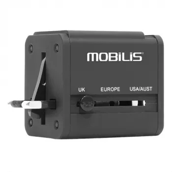 Maailmanlaajuinen matka-adapteri 2 USB (100–240 V – 2×0,5 A)