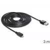 USB-kaapeli DeLOCK EASY-USB 2.0-A - USB 2.0 Micro-B 3 m