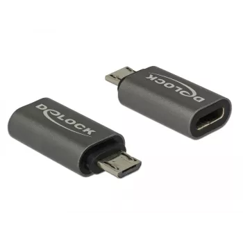 DeLOCK - USB-sovitin - USB-C (W) Micro-USB Type-B (M) - USB 3.1 Gen 1 - 2,8 cm - antrasiitti (65927)