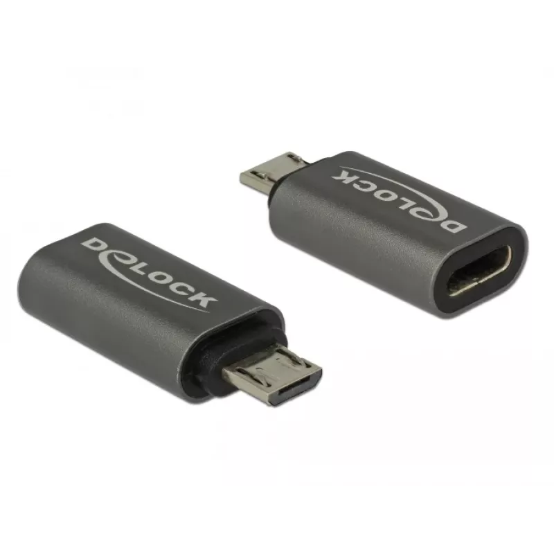 DeLOCK - USB-sovitin - USB-C (W) Micro-USB Type-B (M) - USB 3.1 Gen 1 - 2,8 cm - antrasiitti (65927)