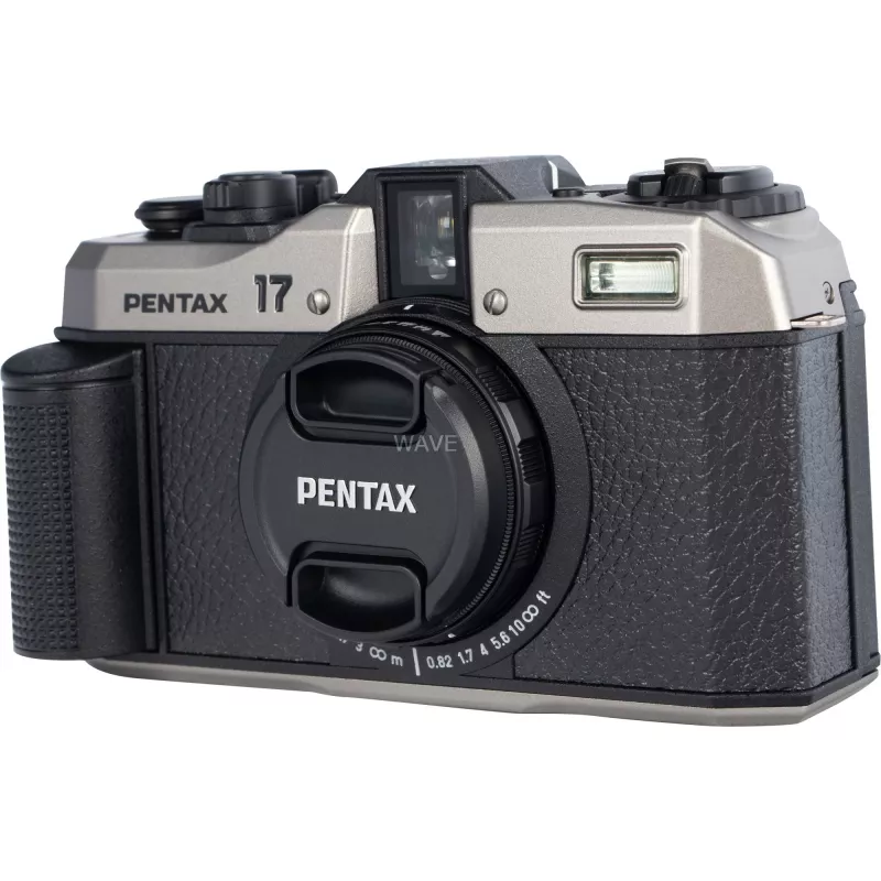 Pentax 17 filmikamera, musta/hopea