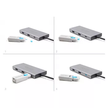 DeLOCK porttitulppa USB Type-C 10 porttia sininen