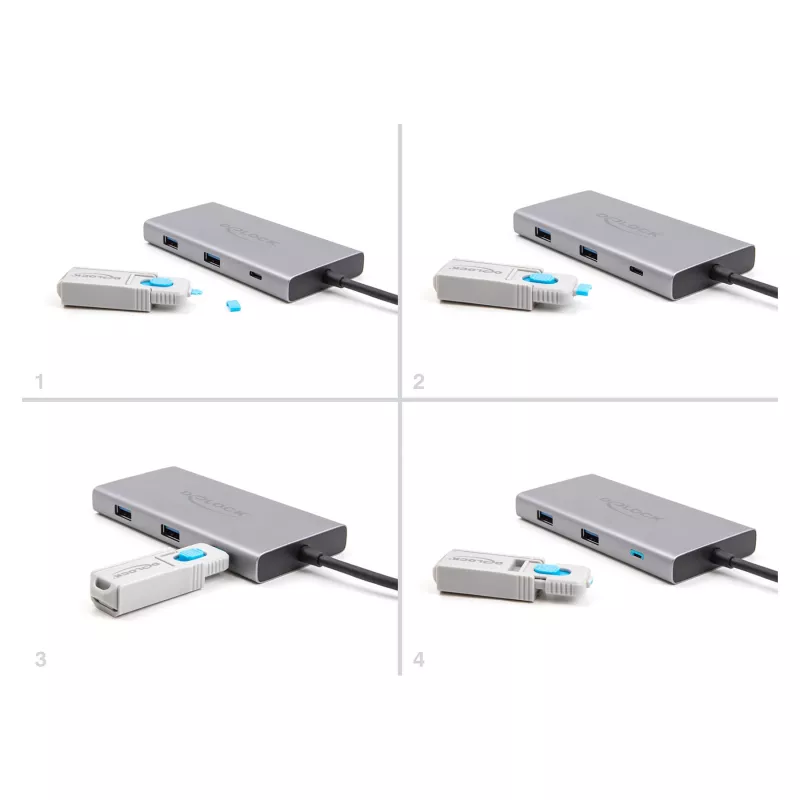 DeLOCK porttitulppa USB Type-C 10 porttia sininen