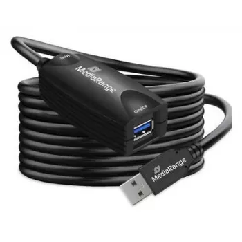 USB-A - USB-A -kaapeli MediaRange MRCS242 USB 3.2 Gen 1 (3.1 Gen 1) 5 m 5 Gbit/s musta
