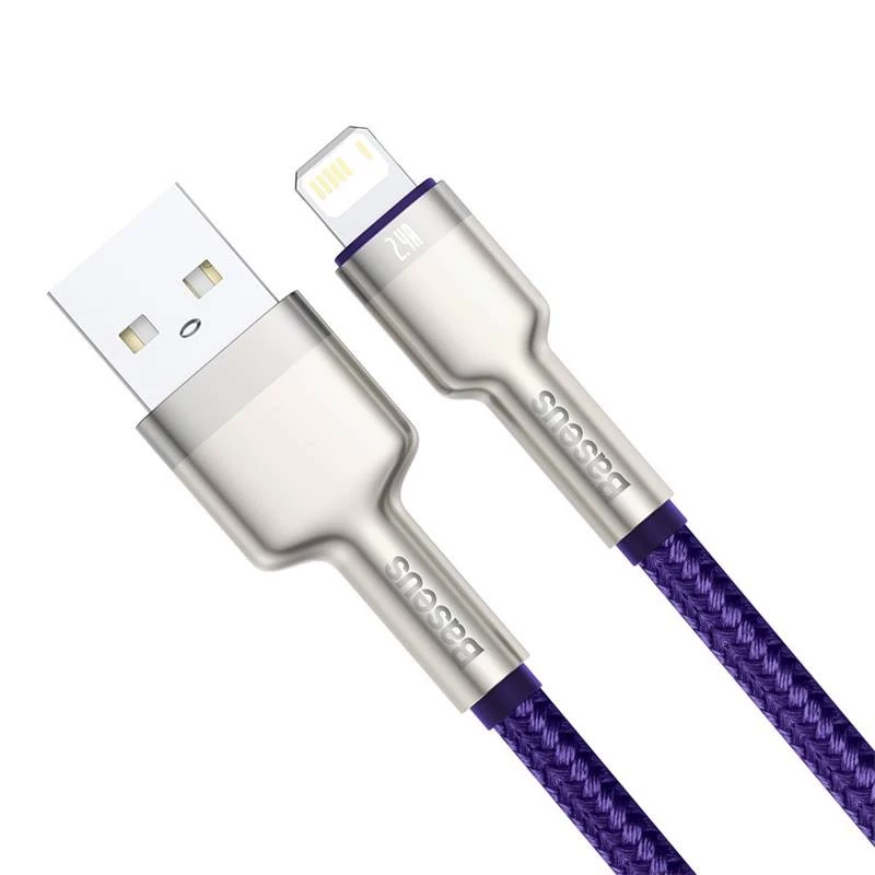 USB-A–Lightning-kaapeli Baseus 1 m — USB-datakaapeli, violetti
