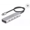 DeLOCK USB Type-C -keskitin 10 Gbps 4 porttia alumiini harmaa