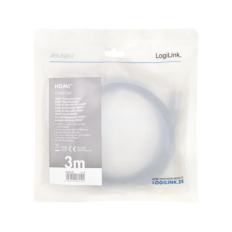 HDMI-kaapeli LogiLink CHA0106 3 m