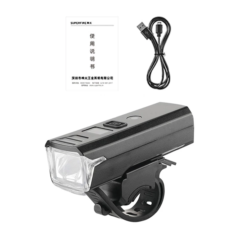 Polkupyörän LED-etuvalo Superfire D6 (malli BL56-B) — kompakti ladattava pyöränvalo