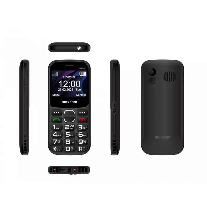 Maxcom Comfort MM443 S näppäimillä ja telakalla musta/musta