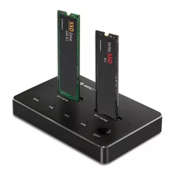 Qoltec 52274 M.2 SSD-telakka | NVMe | SATA | USB-C | DUAL 2 x 2TB