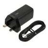 iBOX C-65 musta, yleislaturi GaN 65 W UK-pistokkeella
