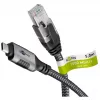 Goobay 70752 USB-C 3.1 – RJ45 Ethernet-kaapeli, Cat6 F/UTP, 5 m, musta/hopea