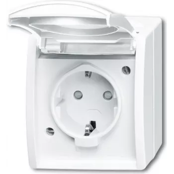BUSCH JAEGER 20 EBW-54 - CEE 7/3 - 2P+E - valkoinen - IP44 - 250 V - 16 A