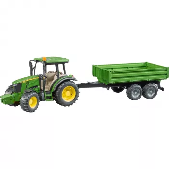 Traktorimalli BRUDER John Deere 5115 M kippikärryllä