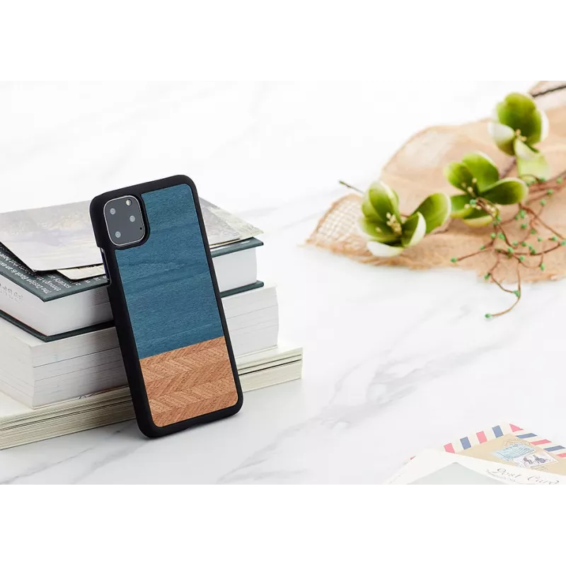Puhelinkotelo man and wood iPhone 11 Pro Maxille — denim musta suojakotelo
