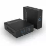 Lindy 100m USB 3.2 Gen 1 Cat.6A HDBaseT -jatko, lähetin ja vastaanotin, johdollinen, 100 m, Cat6a, musta, metalli