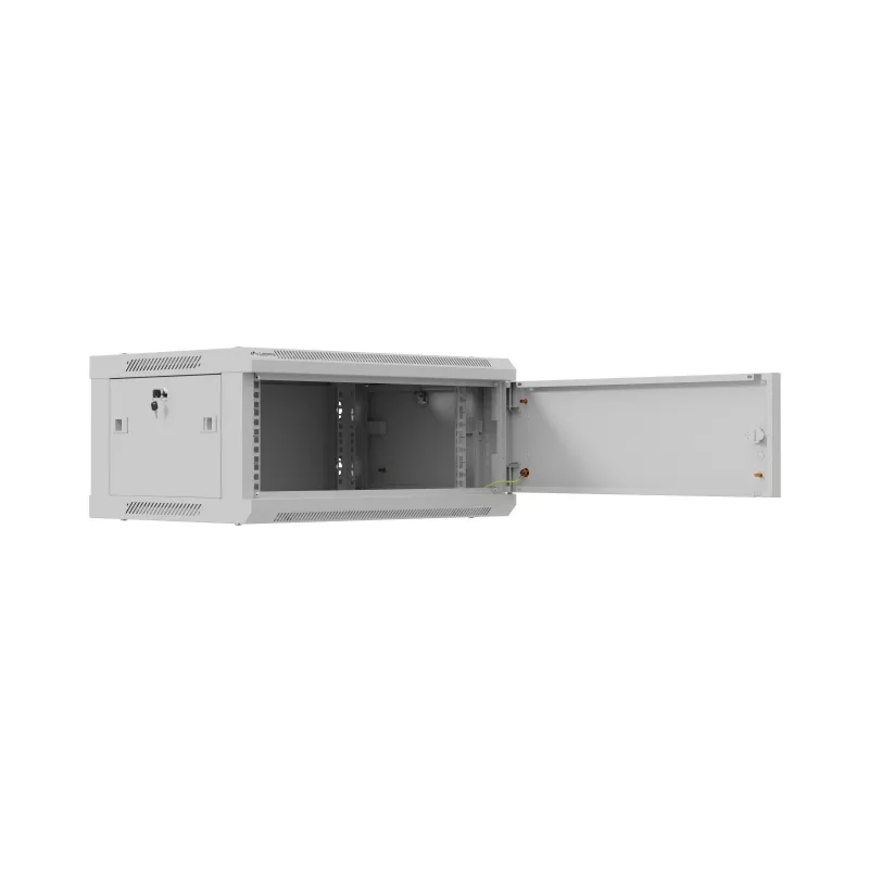Seinäkiinnitteinen 19 tuuman asennuskaappi LANBERG WF01-6404-00S 4U 600×450 mm, harmaa