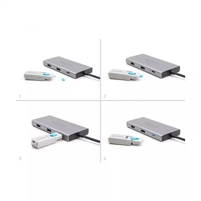 Portin estotulppa DeLOCK 20926 USB Type-C 5 kpl + lukitustyökalu