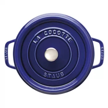 Staub 24 cm pyöreä valurautapata tummansininen