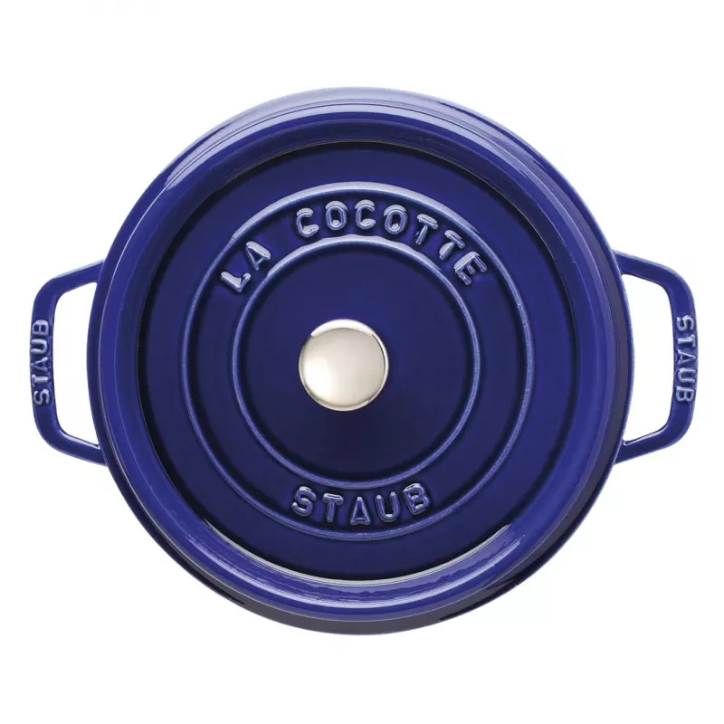 Staub 24 cm pyöreä valurautapata tummansininen