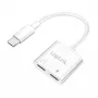 LogiLink USB-C äänisovitin USB-C/uros 2x USB-C/naaras 60W PD valkoinen