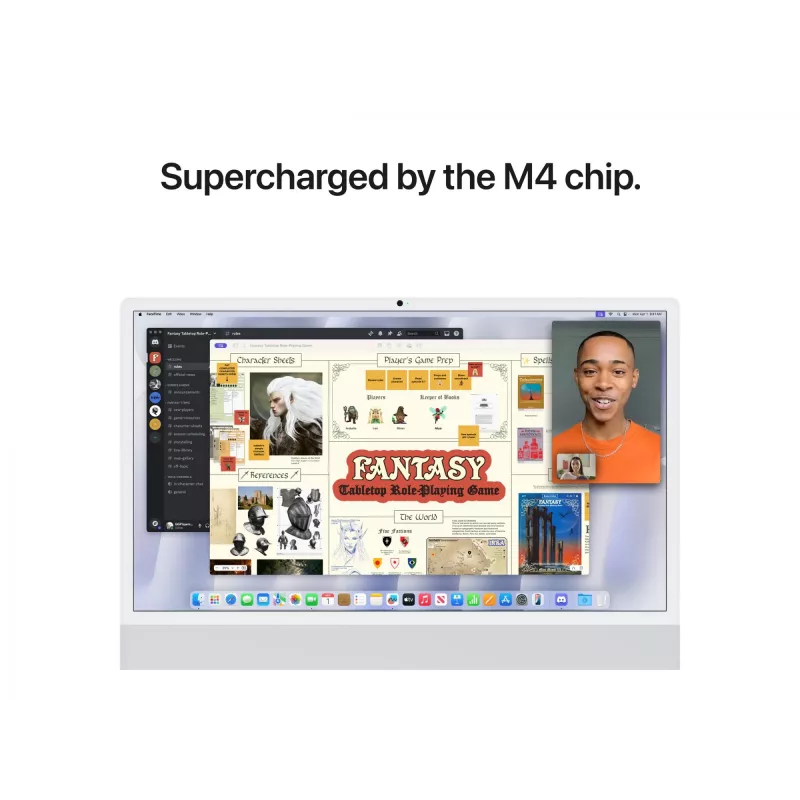 iMac 24 Retina 4.5k -näyttö M4, hopea, M4 (10-CPU/10-GPU), 16GB, 512GB, vakioglas, Touch ID, saksa, Gigabit Ethernet, Magic Mouse, MWUV3D/A