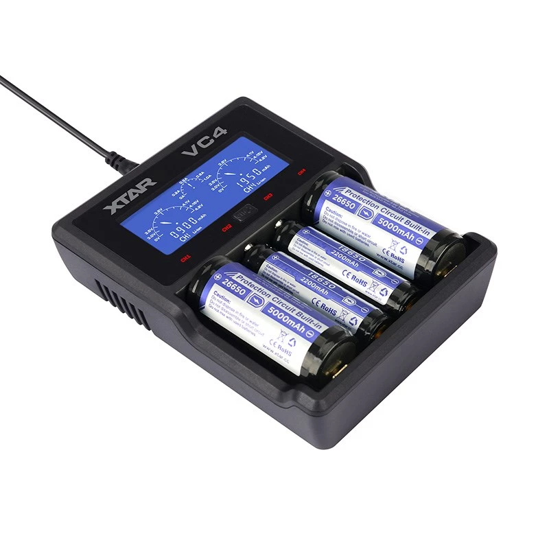 XTAR VC4 kotitalousakkujen USB-laturi