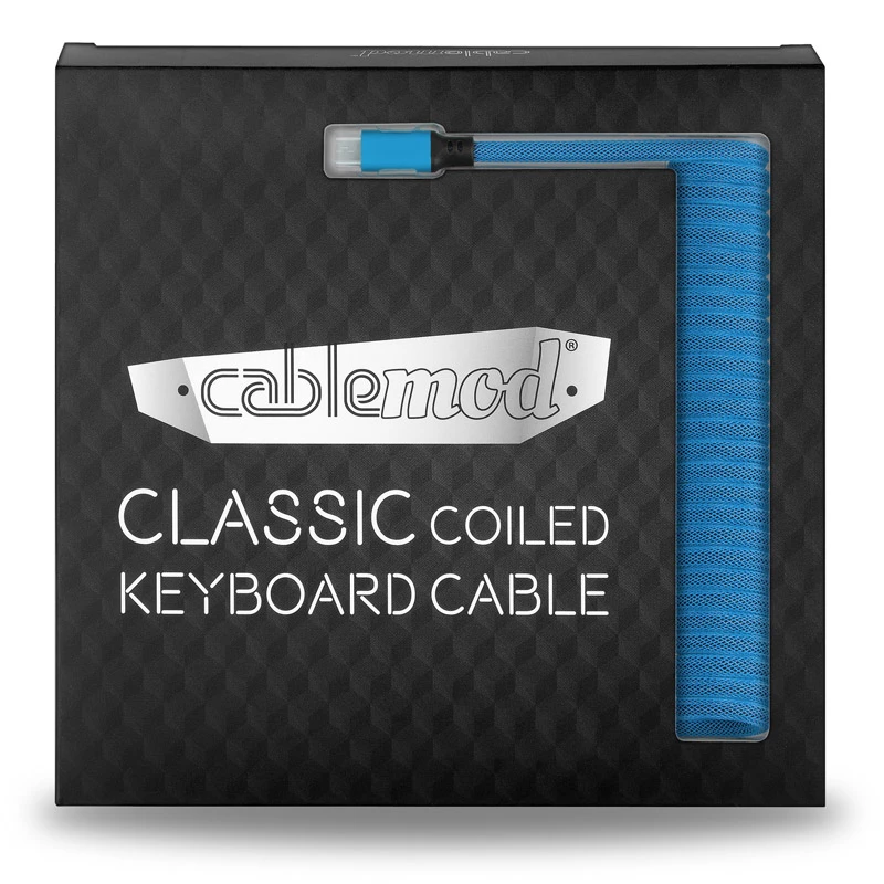 CableMod Classic kierrettävä näppäimistökaapeli CM-CKCA-MLB-KLB150KLB-R, Micro USB – USB-A, 150 cm, sininen (Spectrum Blue)