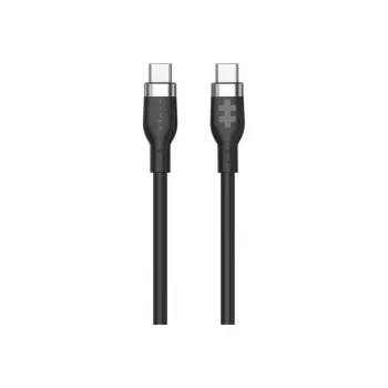 Hyper 1,5 m silikoni USB-C - USB-C 60W latauskaapeli - musta