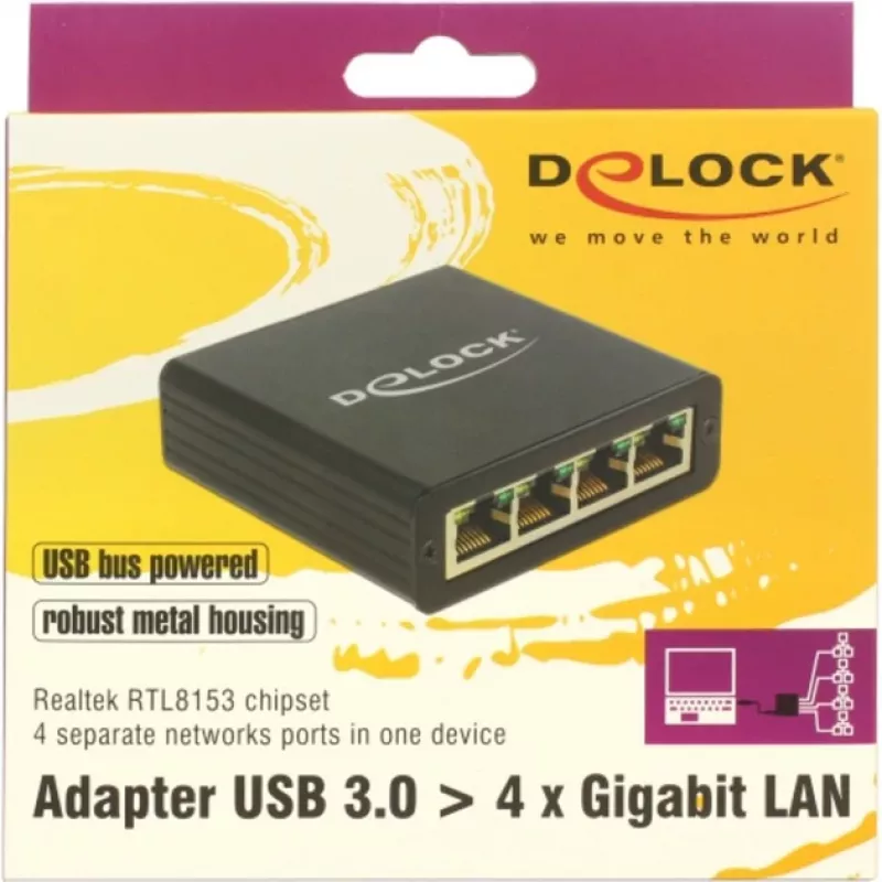 USB-keskitin DeLOCK 62966 musta