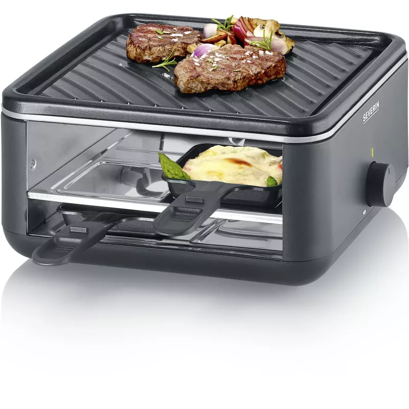Severin RG 2360 -raclettegrilli 4 henkilölle 800 W musta